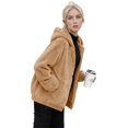 thumbnail image 2 of Pyhlmscde Women's Fuzzy Fleece Lapel Open Front Long Cardigan Outwear, Sweatshirt for Women, Cardigan Sweaters for Women, Women Fall Clothes, 2 of 5