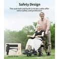 thumbnail image 4 of VOCIC Z51 Foldable 4-Wheel Rollator with Seat, Transport Chair & Dual Brakes, Champagne, 300 lb Limit, 4 of 10