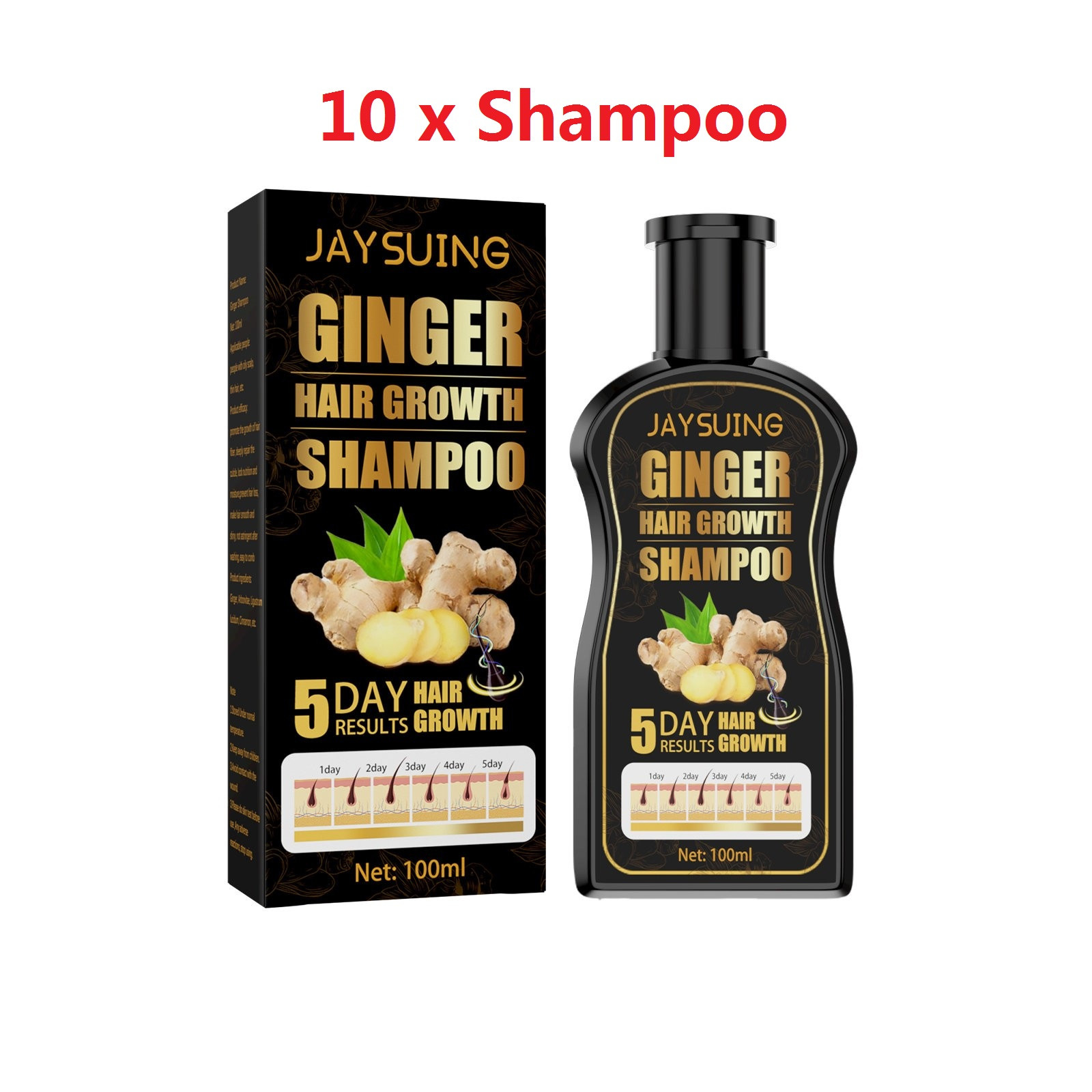 10PCS Hair Growth Shampoo, AntiHair Loss Shampoo, Hair Thickening