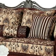 thumbnail image 2 of Benjara Sofa with Paisley Fabric and Ornate Details, Red and Brown, 2 of 5