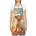 thumbnail image 3 of Yiaed Sunshine Golden Cloud Dog Print Kitchen Apron with Hand Wipe Pockets,Big Pocket,Aprons for Women with Pockets, Waterproof for Cooking Baking, 3 of 7