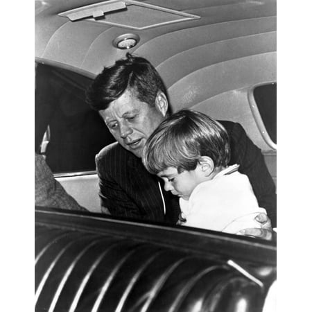 Kennedy Card - President John F Kennedy and son in a car Photo Print