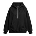 thumbnail image 5 of WWC Womens Hoodie, Quarter Zip Pullover Sweatshirt with Pockets, Loose Fit Half High Collar Casual Sweater S-XXL, 5 of 7