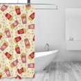 thumbnail image 2 of Shower Curtain, Cute Popcorn Red Waterproof Fabric Plastic Shower Curtain, Drying Fast Bathroom Curtain with 9 Buttonholes, Ruffle Shower Curtain 60x72in, 2 of 8