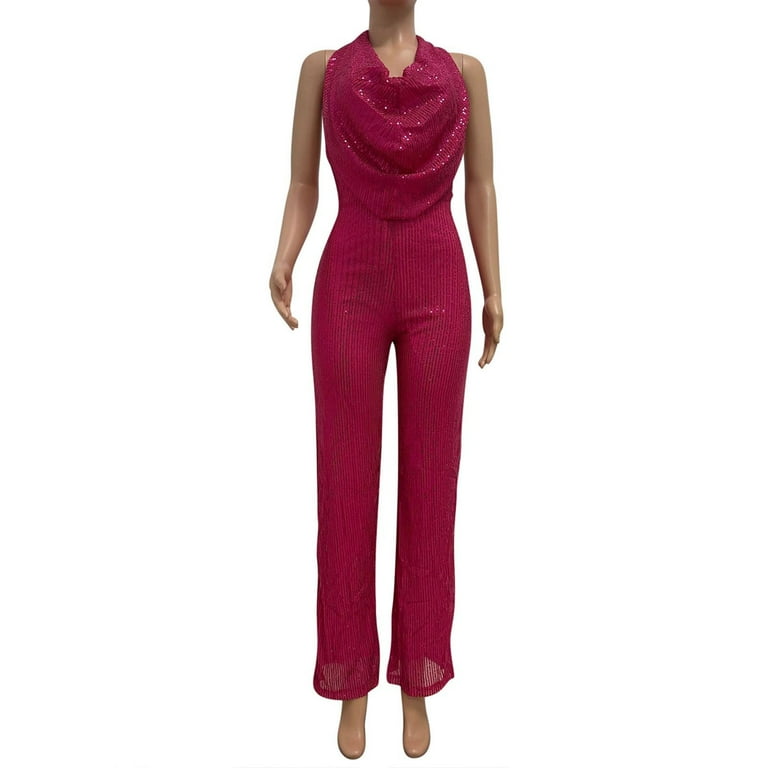 Sexy word collar backless printed jumpsuit Sexy word collar backless printed jumpsuit