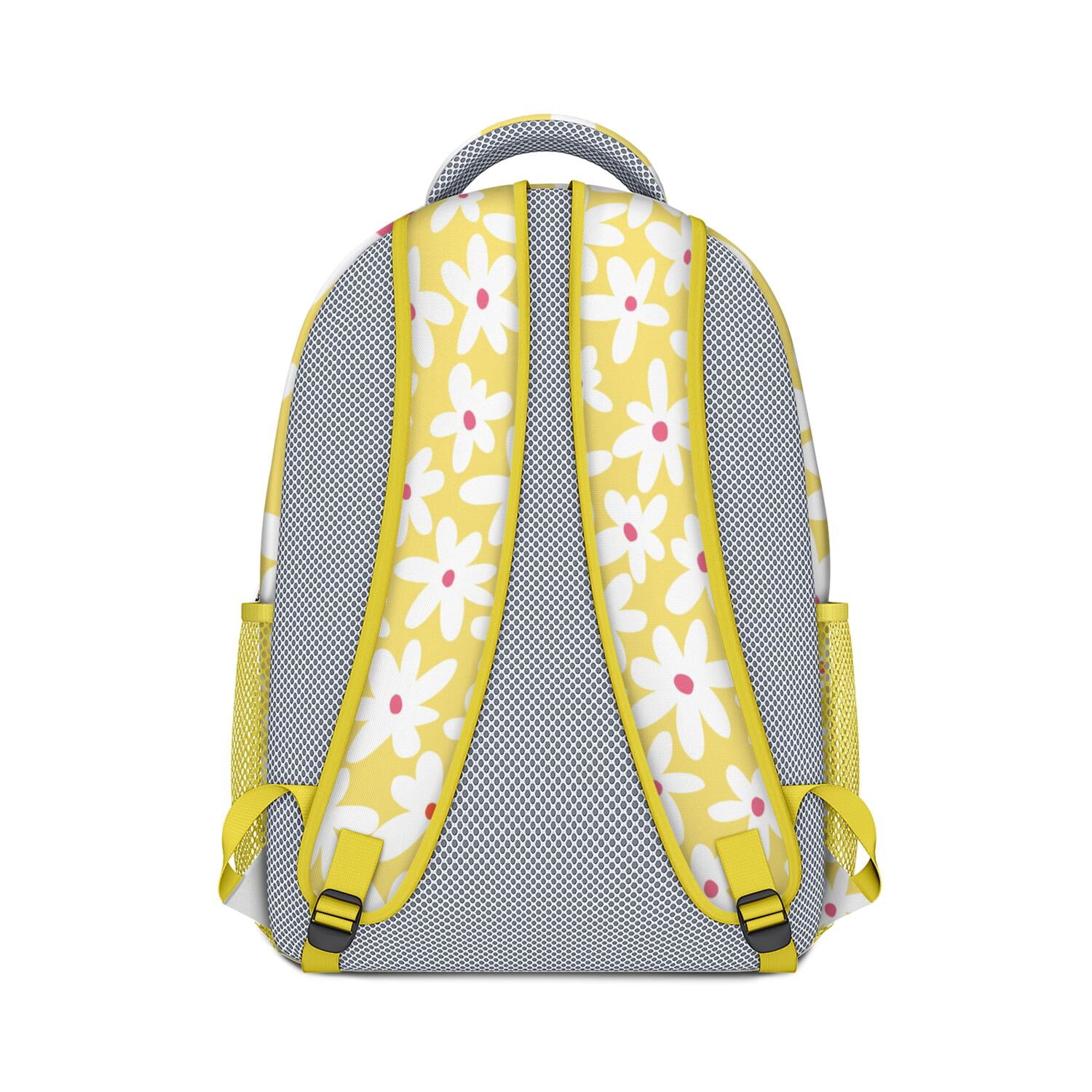 Floral Watercolor Daisy Artwork Backpack - Waterproof & Breathable for College Students