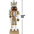 thumbnail image 2 of Nutcracker Ballet Gifts, King Nutcracker Christmas Ornaments, African American Wooden Figure Decoration with White and Gold Uniform for Holiday Home Decor, Ideal Xmas Ornament, 10 Inch African American Gold/White 10 in, 2 of 6