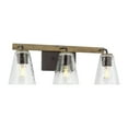 thumbnail image 3 of Westbrook 3-Light Weathered Oak Rustic Farmhouse Bathroom Vanity Light with Matte Black Accents, 3 of 9