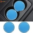 thumbnail image 2 of Spencer Universal Vehicle Bling Car Coaster Cup Holder Insert Coaster Silicone Anti-Slip Crystal Rhinestone Car Interior Coaster Accessories - Set of 2 "Blue", 2 of 8