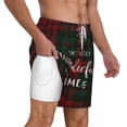 thumbnail image 3 of Balery Wonderful Time Christmas Mens Swim Trunks Swim Shorts for Men Quick Dry Inseam Beach Shorts with Compression Liner Pocket-Large, 3 of 9