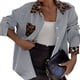 thumbnail image 2 of Blusas de Larga con Estampado de Leopardo A Rayas para Mujer, Camisas con Cuello Abotonado y Estampado de Guepardo. y Negro S, 2 of 10