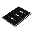 thumbnail image 2 of Monarch Abode 19109 Hand Hammered Switch Plate, 3-Gang, Matte Black, 2 of 3