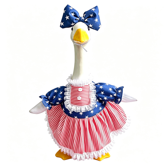 BESTSKY July Porch Goose Outfit, American Flag Patriotic Clothes for 23 Inch Porch Goose Statue, Summer Sculpture Clothes for 250Th Anniversary Usa Outdoor Lawn Garden Patio Decoration