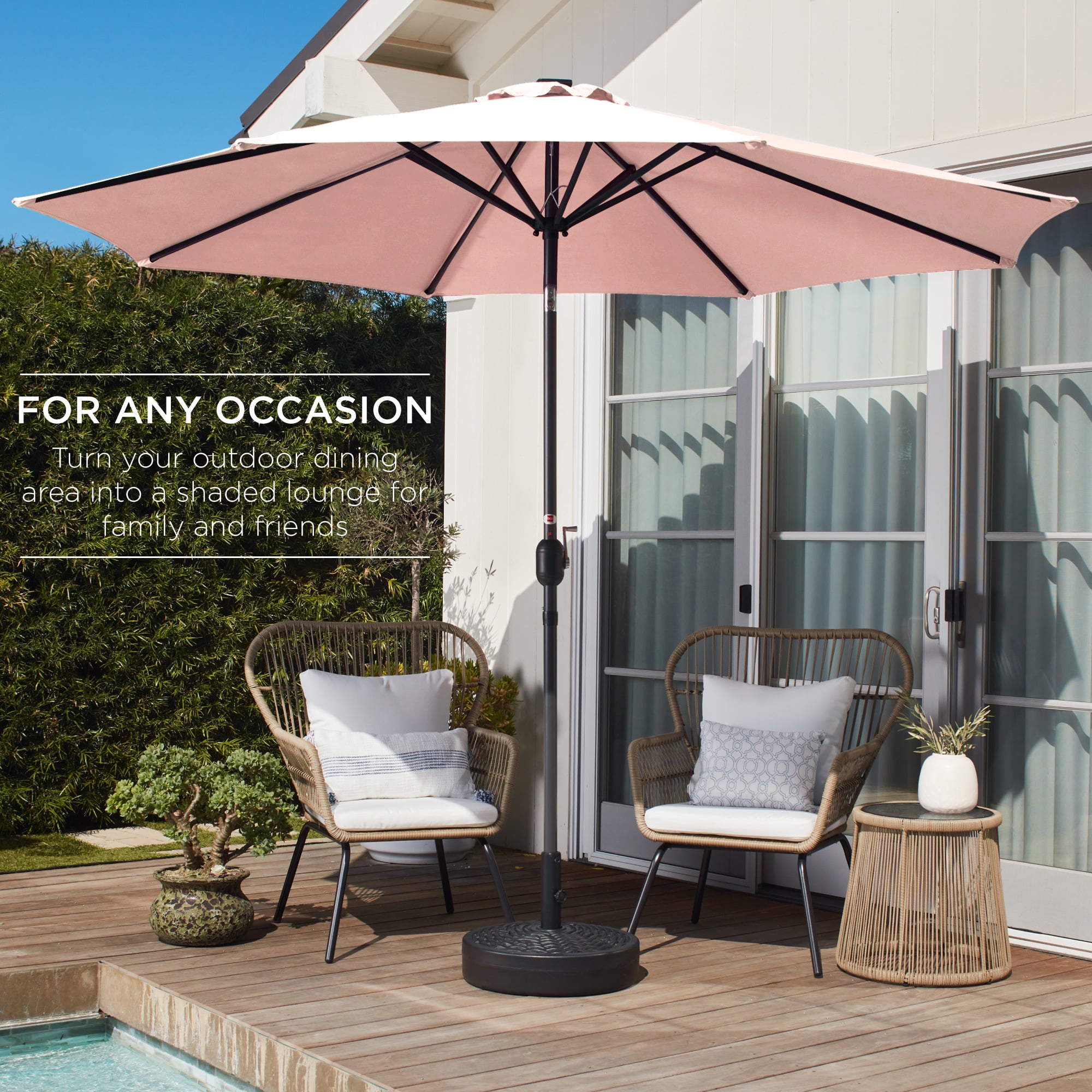 Best Choice Products 10ft Outdoor Steel Market Patio Umbrella w/ Crank, Tilt Push Button, 6 Ribs - Rose Quartz - Walmart.com Best Choice Products 10ft Outdoor Steel Market Patio Umbrella w/ Crank, Tilt Push Button, 6 Ribs - Rose Quartz - Walmart.com