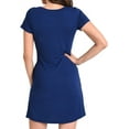 thumbnail image 2 of Miss Lavish London Women’s Navy Party Casual Dress, Stylish Round-Neck Swing Design with Half Sleeves, Relaxed Above Knee Fit, X-Large, 2 of 7