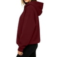 thumbnail image 6 of SYwaren Women's Casual Sweatshirt Solid Color Half Zip Hooded Long Sleeve Fashion Loose Fit Pullover Top, 6 of 7