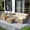 Yellow/Beige, variant on AMOPATIO 6-Piece Patio Furniture Set, Outdoor Patio Sectional Furniture All-Weather Rattan Wicker Patio Conversation Set Outdoor Furniture for Backyard Balcony,Beige