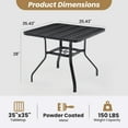 thumbnail image 5 of STARY Patio Dining Table 35"x35", Square Outdoor Dining Table with 1.57" Umbrella Hole for Patio Graden Backyard and Poolside, 5 of 8