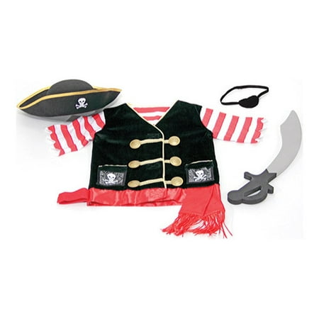Melissa & Doug Pirate Role Play Costume Dress-Up Set With Hat, Sword, and Eye