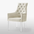 thumbnail image 2 of Inspired Home Gideon Linen Dining Chairs Acrylic Leg Swoop Arm(Set of 2), Cream White, 2 of 9