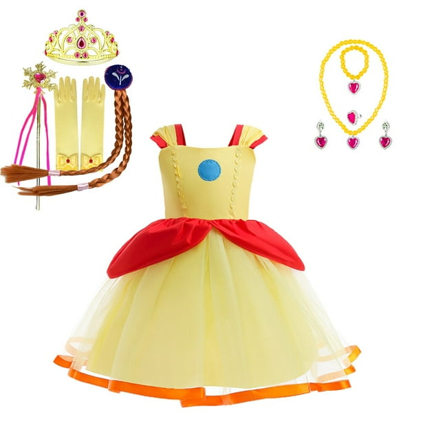 Disfraz de princesa de Halloween, tutú de tul amarillo y Rosa de Aurora Bella, disfraz de Halloween, 2023 Fivean unisex