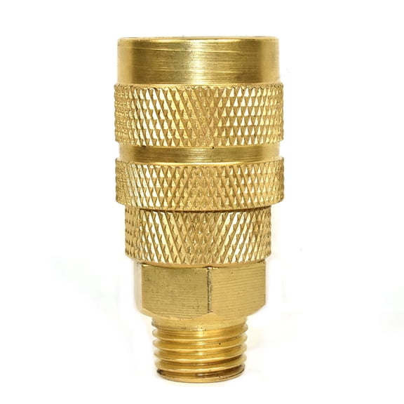 Interstate Pneumatics CH441BP 1/4 Inch Industrial Brass Coupler x 1/4 Inch Male NPT - 3 Ball + Low Profile