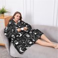 thumbnail image 5 of Oversized Wearable Blanket Hoodie,Black Tarot Moon Moth Pattern Sherpa Blanket Hoodie with Super Pockets,Super Warm Fuzzy Pullover for Women & Men, 5 of 6