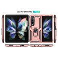 thumbnail image 4 of Designed for Samsung Galaxy Z Fold 4 5G Case, Military Grade Protective Phone Case Cover with Enhanced Metal Ring Kickstand [Support Magnet Car Mount] Compatible with Z Fold 4 5G, Rosegold, 4 of 9