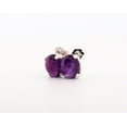 thumbnail image 3 of Natural 9x7mm Oval Cabochon Amethyst Sterling Silver Earrings N97OCASSE4, 3 of 7