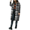 thumbnail image 2 of purcolt Women's Long Plaid Flannel Shackets Long Sleeve Button Down Long Shirts Jacket Fall Boyfriend Oversized Coats, 2 of 5