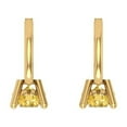 thumbnail image 4 of 0.2 Ct Round Cut Drop Dangle Yellow Crystal 14K Yellow Solid Gold Everyday Dainty Earrings Lever Back, 4 of 7