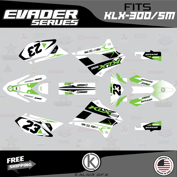 Kalair GFX Graphics Kit for Kawasaki KLX300SM (2021 ) Evader Series