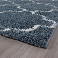thumbnail image 5 of Wembley Shag Contemporary Shag Thick Medium Blue and White Area Rug, 2' x 3', 5 of 7