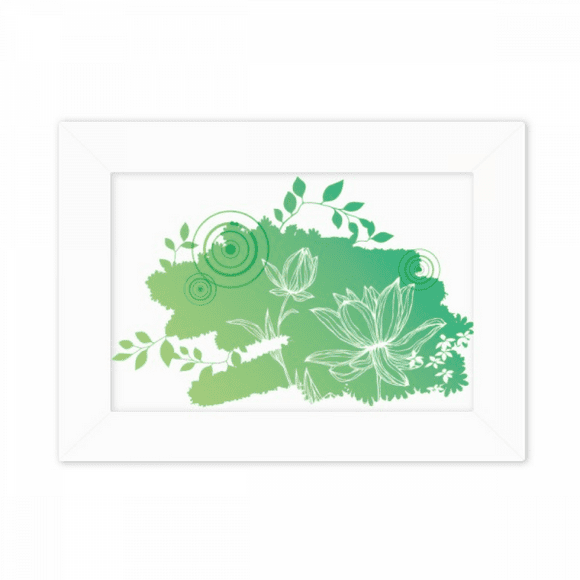 lotus flower frog flower photo mount frame picture art painting desktop 5x7 inch
