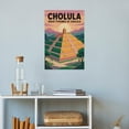 thumbnail image 4 of Sunset Wall Art Great Pyramid of Cholula Mexico Vintage Travel Poster Historic Architecture Mid Century Print Poster, 4 of 8