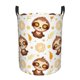 thumbnail image 1 of Balery Sloth Yoga Cesta de ropa redonda con asas, impermeable, independiente, para ropa, juguetes, dormitorio y familia-Small, 1 of 6