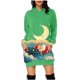 thumbnail image 1 of WILLBEST Sudaderas de Mujer, Vestido Navideño, Vestido de Noche de Mujer, Sudadera Navideña de Moda con Capucha y Bolsillo Tipo Bolso, Sudadera Estampada, Falda de Moda Mediana, 1 of 4