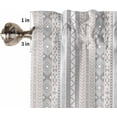 thumbnail image 5 of Beige Grey Striped Kitchen Curtains 63 Inches Long, Vintage Abstract Art Geometric Rod Pocket Window Curtains Panels for Bedroom/Bathroom/Nursery, Light Filtering Treatment Curtains Drapes 52"x63", 5 of 5