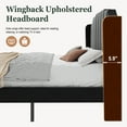 thumbnail image 5 of Amolife Full Size Upholstered Platform Bed Frame with USB Ports & Curved Velvet Wingback Headboard, Black, 5 of 9