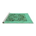 thumbnail image 2 of Ahgly Company Machine Washable Indoor Square Abstract Turquoise Blue Modern Area Rugs, 6' Square, 2 of 4