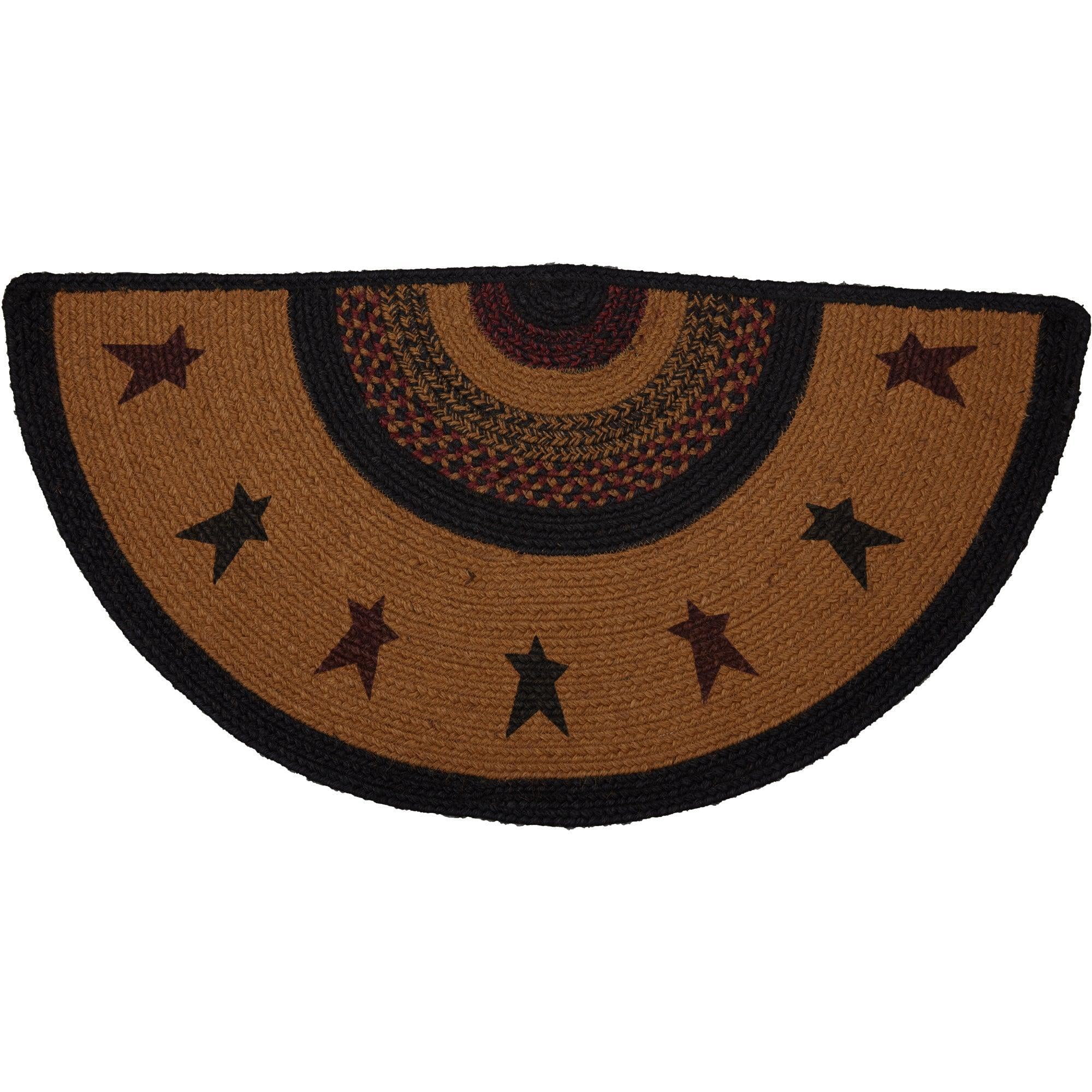 VHC Brands Heritage Farms Star Jute Oval Rug 20x30 Country Braided Flooring, Tan