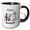 Black/White, variant on 3drose, Image of Words I Love Baseball in Black and White Hitter Catcher, 15oz Mug