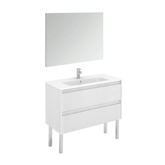 Ws Bath Collections Ambra 100F Pack 1 Ambra 40" Free Standing Single Basin Vanity Set -