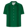 thumbnail image 5 of Zylanna Men's Hawaiian Shirts, Quickly Dry Short Sleeve Turndown Collar Casual Summer Beach Button Down Shirts Army Green Size 2XL, 5 of 5