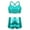 Lake_Blue, variant on iiniim Kids Girls Shiny Metallic 2 Piece Dance Sports Gym Outfit Crop Top with Shorts Gymnastics Swimwear Activewear