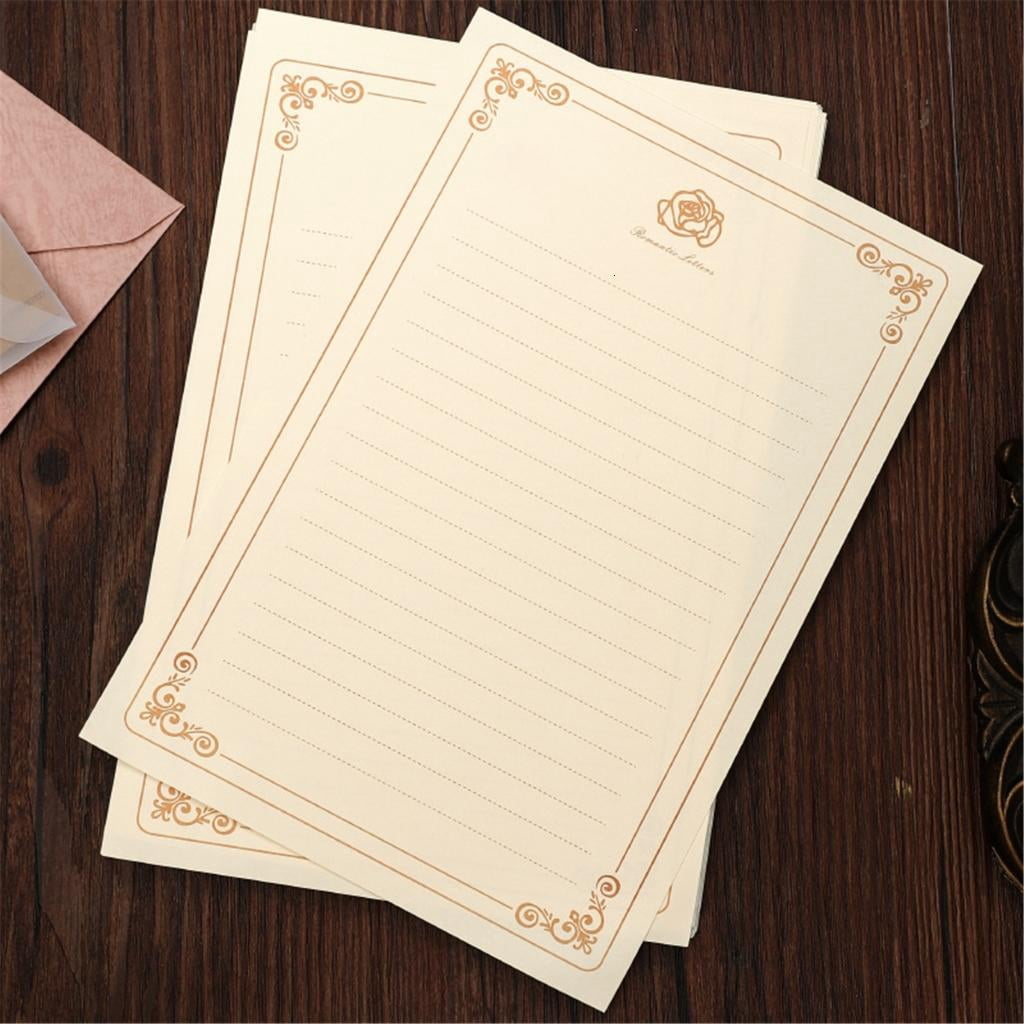 Ywmsfl Writing Stationery Paper Letter Set 5.7x8.3Inch Lined Letter Paper for Wedding