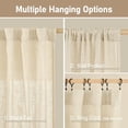 thumbnail image 3 of Short Linen Window Curtains 40 Inch Length 2 Panels, Beige Semi Sheer Light Filtering Panels Back Tab and Rod Pocket Neutral Drapes for Basement/Window/Loft Room, 34 x 40 Inch, 3 of 9