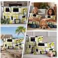 thumbnail image 5 of Yellow Black Geometric Outdoor Waterproof Pillow Covers, Modern Simple Abstract Art Decorative Square Throw Pillowcase Sofa Cushion Sham for Patio/Couch/Chair, 20"x20" 2 Pack, 5 of 8