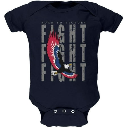 

4th Of July American Road To Victory Eagle Fight Soft Baby One Piece Navy 9-12 M