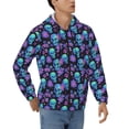 thumbnail image 4 of Zip Up Hoodies for Men - purple flower blue Skull Long Sleeve Comfrt Men'S Fashion Hoodies & Sweatshirts, Jackets for Men Hoodies Pullover Clothing Clothes with Pouch, 4 of 5